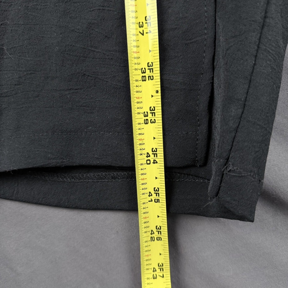 ZARA Black Wide Leg Flowy Palazzo Pants Tie Waist Resortwear Vacation Women's M - Picture 4 of 10